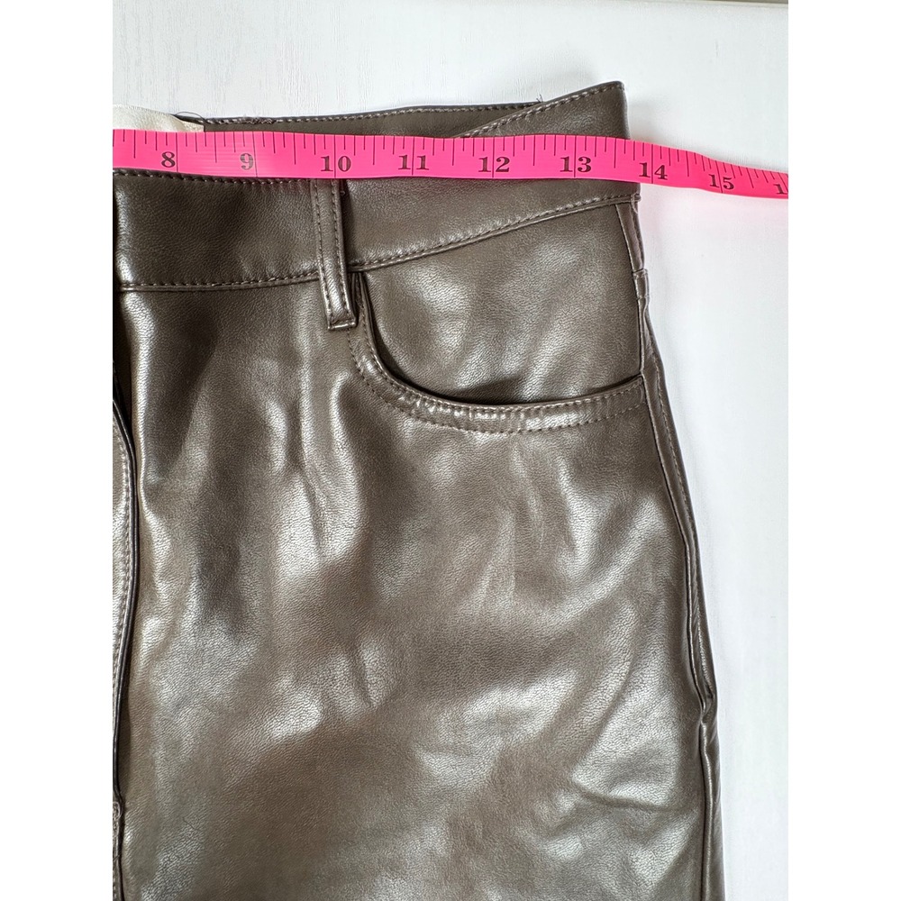Wilfred Aritzia Melina Pant Vegan Leather High Rise Straight Leg Brown Size 6‎ - Picture 11 of 14